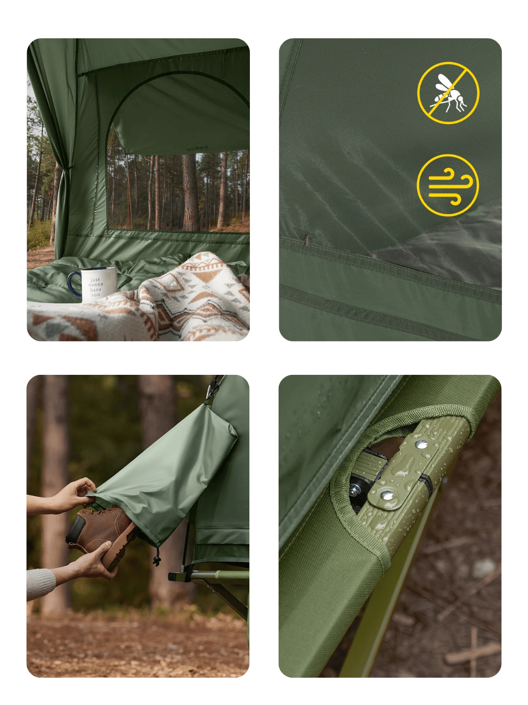 Tente lit de camp 2 personnes