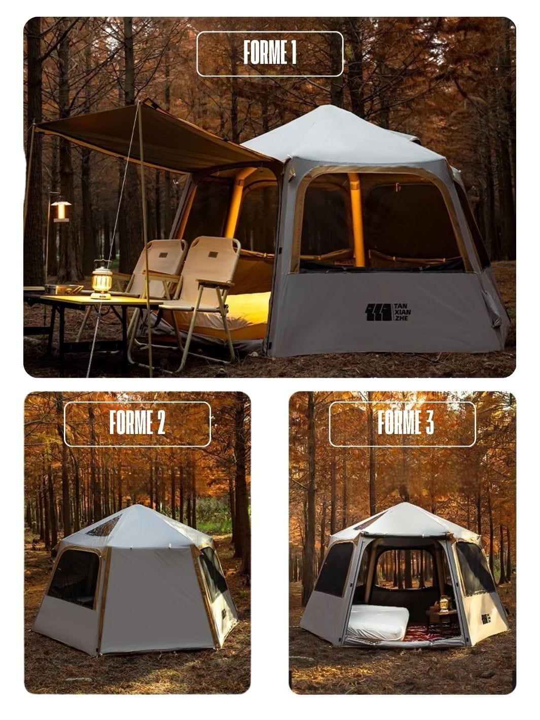 Tente de camping gonflable 4 personnes