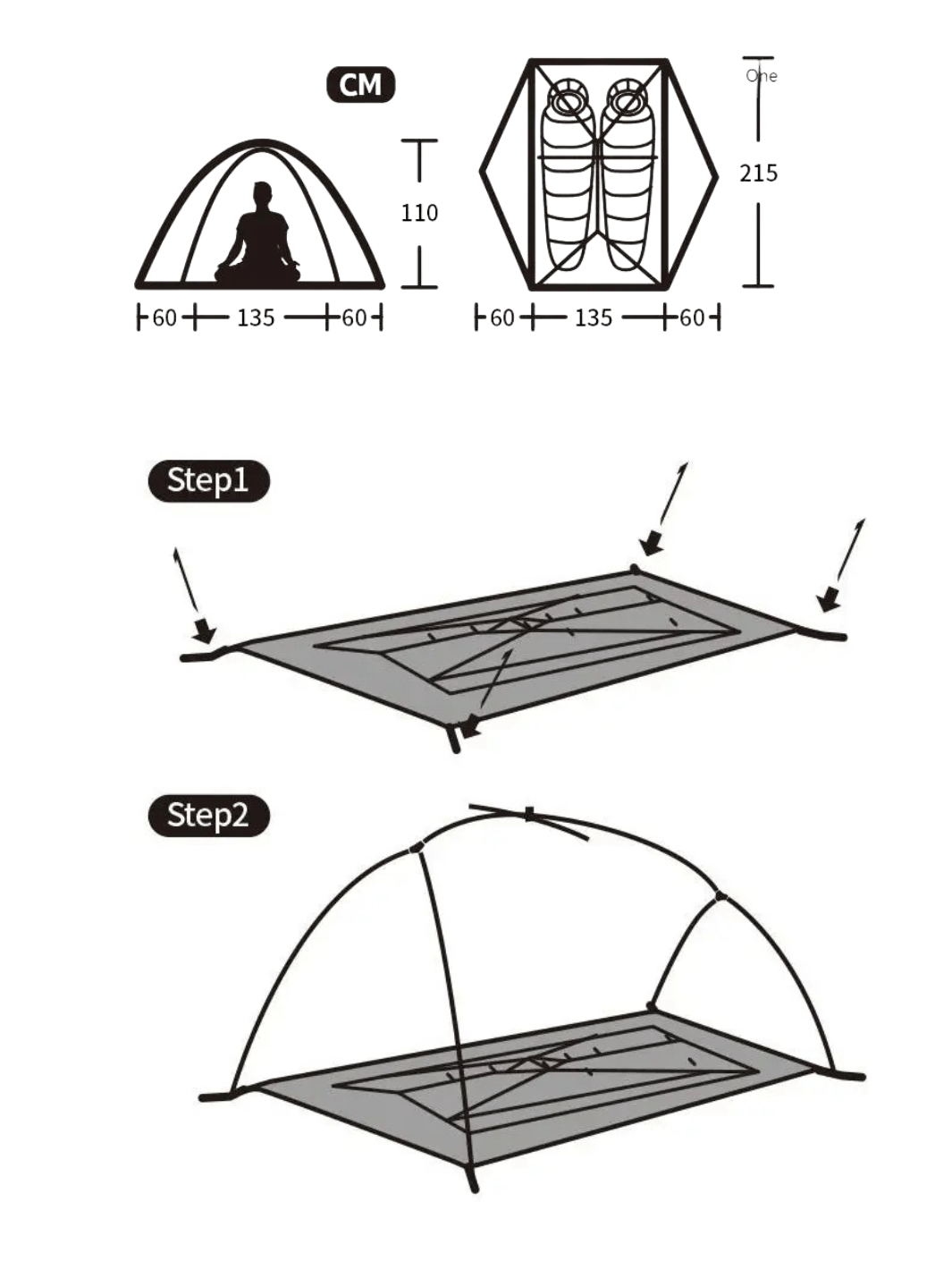 Tente de trekking 2 places ultra légère