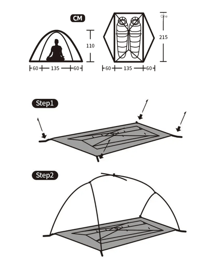 Tente de trekking 2 places ultra légère
