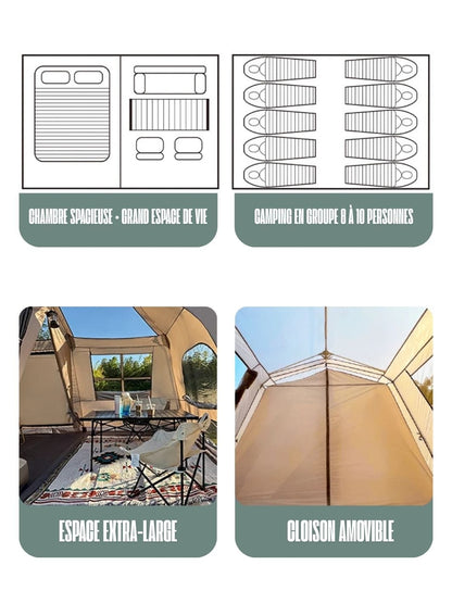 tente familiale de camping 8 personnes