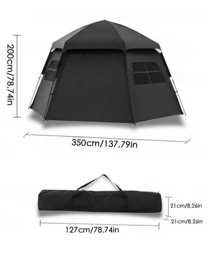 tente hexagonale fresh and black