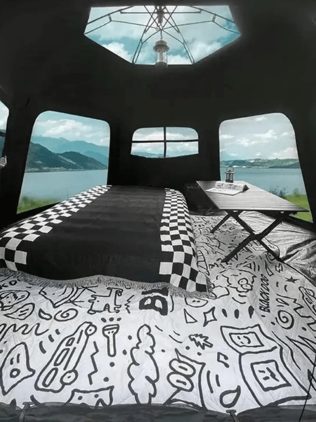 tente hexagonale fresh and black