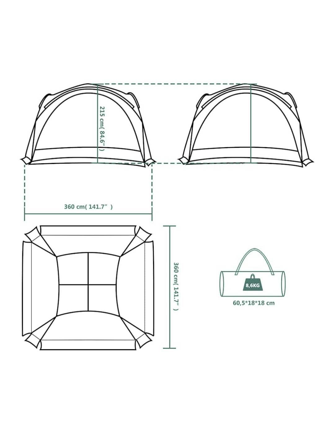 Tente pour piscine et jardin