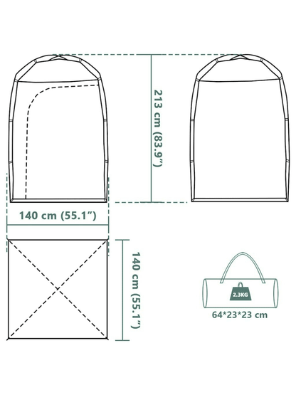 Tente pour toilette camping imperméable