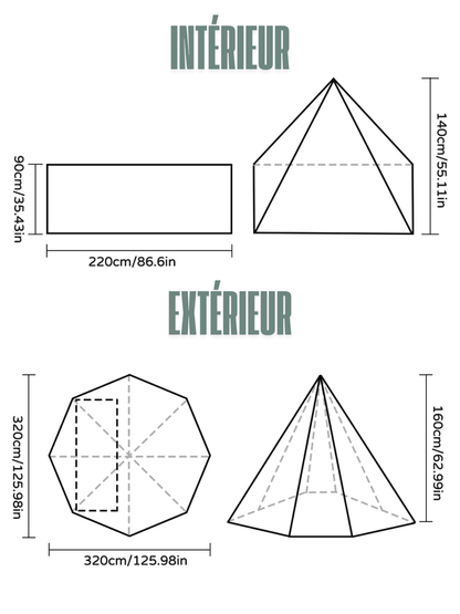 Tente tipi 2 places