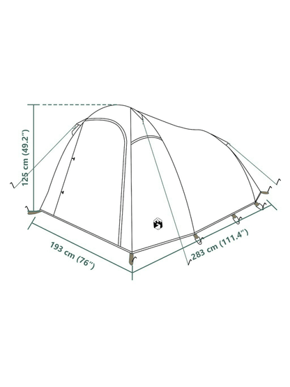 Tente de camping en toile 3 places